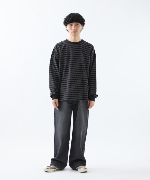 トップス sooner or later Border L/S Tee S SOL soonerorlater / BORDER L/S TEE / WHITE & NA