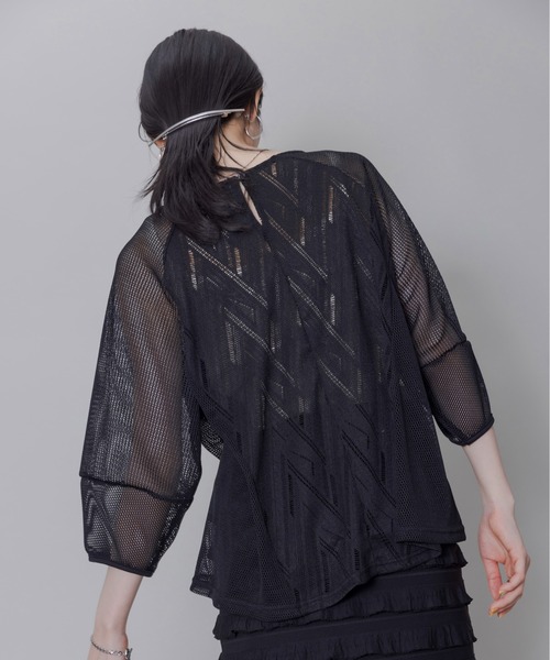 【即完売品】Eimee Law ジオメレースメッシュトップス ジオメレースメッシュロゴトップス（その他トップス）｜Eimee