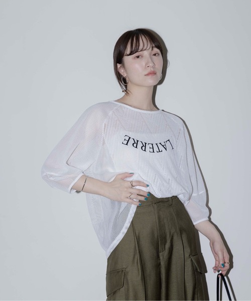 【即完売品】Eimee Law ジオメレースメッシュトップス ジオメレースメッシュロゴトップス（その他トップス）｜Eimee