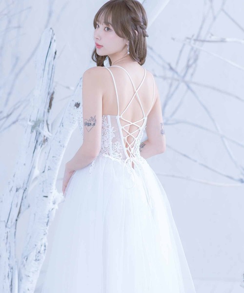 【chiaki19801003】ロングドレス　刺繍　ビジュー　サイズ6 パーティードレス｜サイズ｜ロング丈ドレス通販dressytokyo