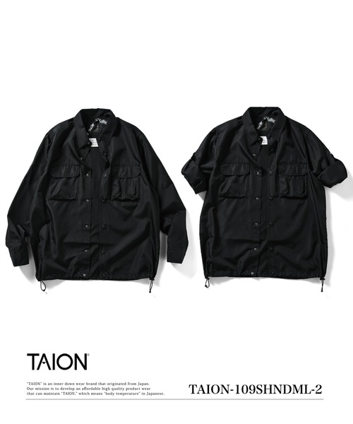 TAION(タイオン)の「【TAION(タイオン)】〈ユニセックス〉ノンダウン ミリタリー ロングスリーブシャツ(シャツ/ブラウス・メンズ・オフホワイト/ダークオリーブ/その他3/ダークグリーン系/ブラック/ダークネイビー/ライトブラウン/オリーブ・S/M/L/XL/XS)」の10枚目の写真