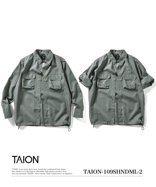 TAION(タイオン)の「【TAION(タイオン)】〈ユニセックス〉ノンダウン ミリタリー ロングスリーブシャツ(シャツ/ブラウス・メンズ・オフホワイト/ダークオリーブ/その他3/ダークグリーン系/ブラック/ダークネイビー/ライトブラウン/オリーブ・S/M/L/XL/XS)」の14枚目の写真