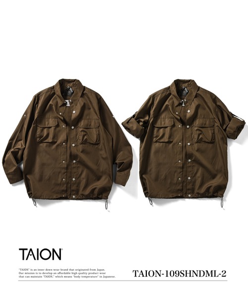 TAION(タイオン)の「【TAION(タイオン)】〈ユニセックス〉ノンダウン ミリタリー ロングスリーブシャツ(シャツ/ブラウス・メンズ・オフホワイト/ダークオリーブ/その他3/ダークグリーン系/ブラック/ダークネイビー/ライトブラウン/オリーブ・S/M/L/XL/XS)」の11枚目の写真