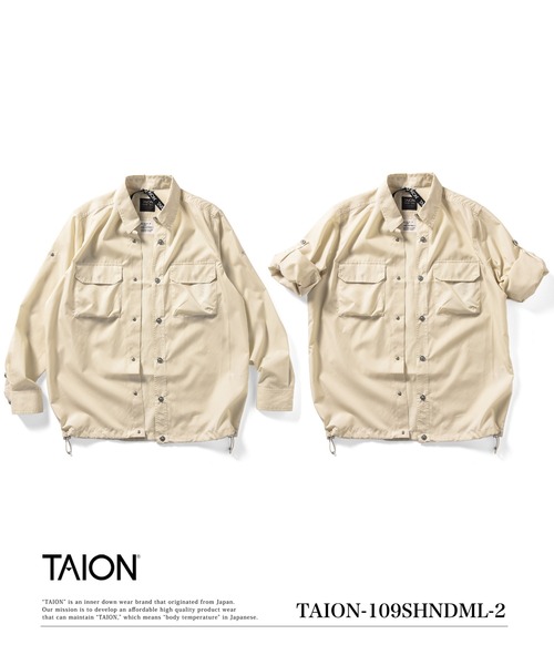 TAION(タイオン)の「【TAION(タイオン)】〈ユニセックス〉ノンダウン ミリタリー ロングスリーブシャツ(シャツ/ブラウス・メンズ・オフホワイト/ダークオリーブ/その他3/ダークグリーン系/ブラック/ダークネイビー/ライトブラウン/オリーブ・S/M/L/XL/XS)」の9枚目の写真