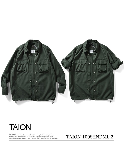 TAION(タイオン)の「【TAION(タイオン)】〈ユニセックス〉ノンダウン ミリタリー ロングスリーブシャツ(シャツ/ブラウス・メンズ・オフホワイト/ダークオリーブ/その他3/ダークグリーン系/ブラック/ダークネイビー/ライトブラウン/オリーブ・S/M/L/XL/XS)」の12枚目の写真