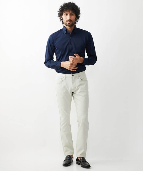 MICHEL KLEIN HOMME   （ミッシェルクランオム）の「《日本製》イージーケアーボタンダウン長袖シャツ（シャツ/ブラウス・メンズ・ホワイト/ライトブルー/ネイビー・MEDIUM/LARGE/X-LARGE）」の8枚目の写真