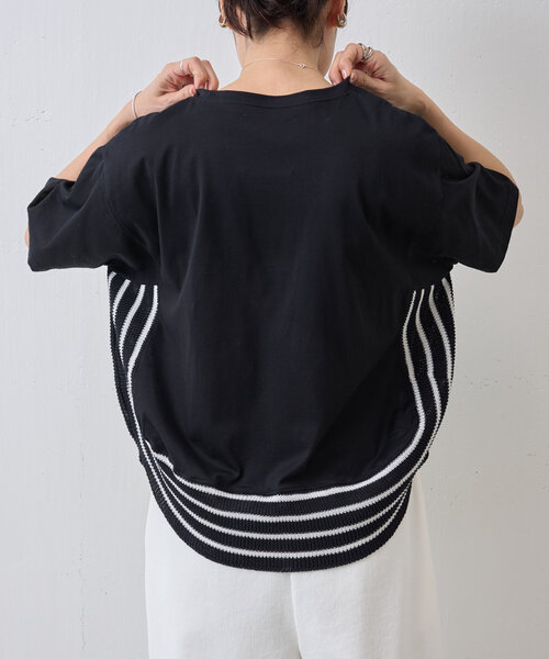 BEARDSLEY / ビアズリー ニットコンビカットソー ニットコンビカットソー（Tシャツ/カットソー）｜BEARDSLEY