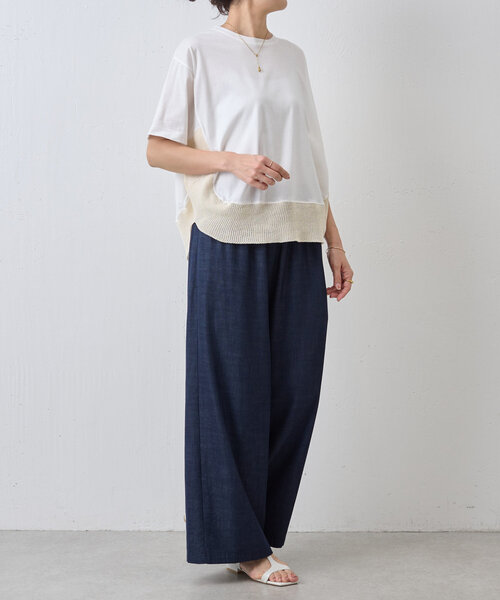 【ビアズリー】ニットコンビカットソー BEARDSLEY｜ニットコンビカットソー | Rakuten Fashion(楽天