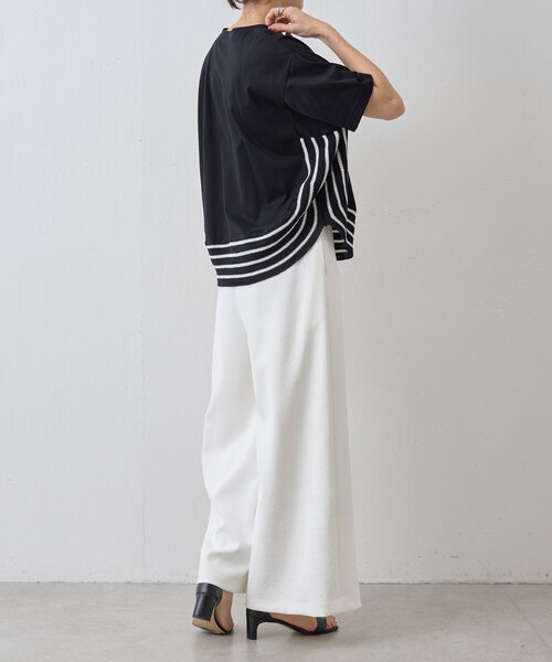 【ビアズリー】ニットコンビカットソー BEARDSLEY｜ニットコンビカットソー | Rakuten Fashion(楽天