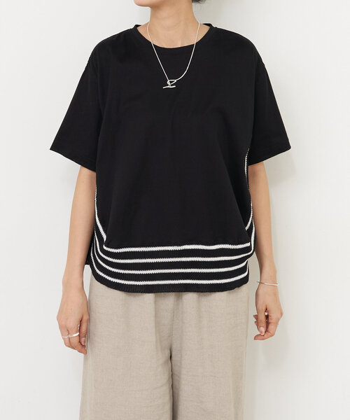 ビアズリー beardsley カットソー ビアズリー BEARDSLEY ポイントシアーカットソー （black