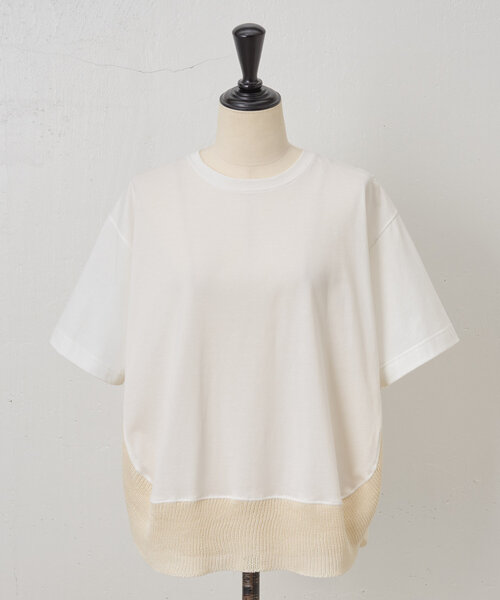 BEARDSLEY（ビアズリー）の「ニットコンビカットソー（Tシャツ/カットソー・レディース・ホワイト/ブラック・FREE）」の6枚目の写真