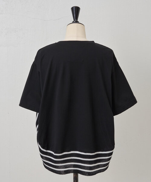 BEARDSLEY（ビアズリー）の「ニットコンビカットソー（Tシャツ/カットソー・レディース・ホワイト/ブラック・FREE）」の17枚目の写真