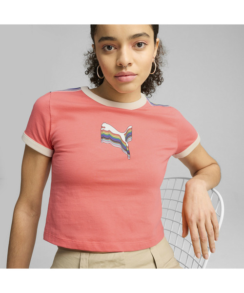 PUMA(プーマ)の「PUMA プーマ ウィメンズ イコール ラブ コンフェデレーション グラフィック(Tシャツ/カットソー・レディース・オフホワイト/レッド系その他2・SMALL/MEDIUM/X-SMALL/LARGE)」の11枚目の写真