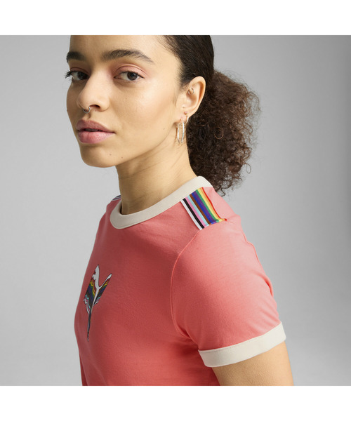 PUMA(プーマ)の「PUMA プーマ ウィメンズ イコール ラブ コンフェデレーション グラフィック(Tシャツ/カットソー・レディース・オフホワイト/レッド系その他2・SMALL/MEDIUM/X-SMALL/LARGE)」の14枚目の写真