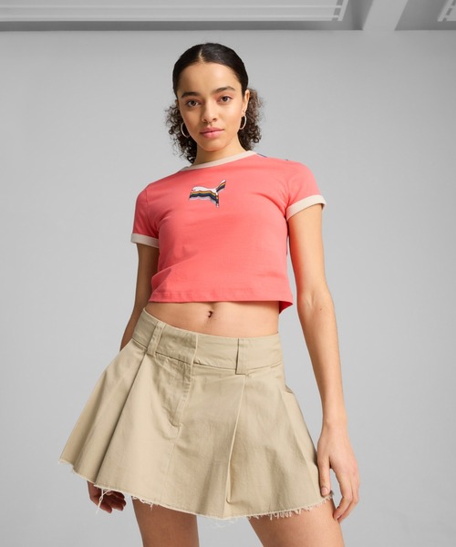 PUMA(プーマ)の「PUMA プーマ ウィメンズ イコール ラブ コンフェデレーション グラフィック(Tシャツ/カットソー・レディース・オフホワイト/レッド系その他2・SMALL/MEDIUM/X-SMALL/LARGE)」の2枚目の写真