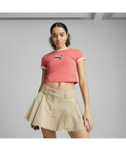 PUMA(プーマ)の「PUMA プーマ ウィメンズ イコール ラブ コンフェデレーション グラフィック(Tシャツ/カットソー・レディース・オフホワイト/レッド系その他2・SMALL/MEDIUM/X-SMALL/LARGE)」の4枚目の写真