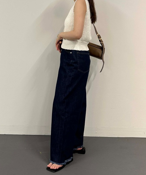 1chaku.（イッチャク）の「切替パターンワイドデニム（デニムパンツ・レディース・インディゴブルー/キナリ/ブラック・マルチサイズ）」の16枚目の写真