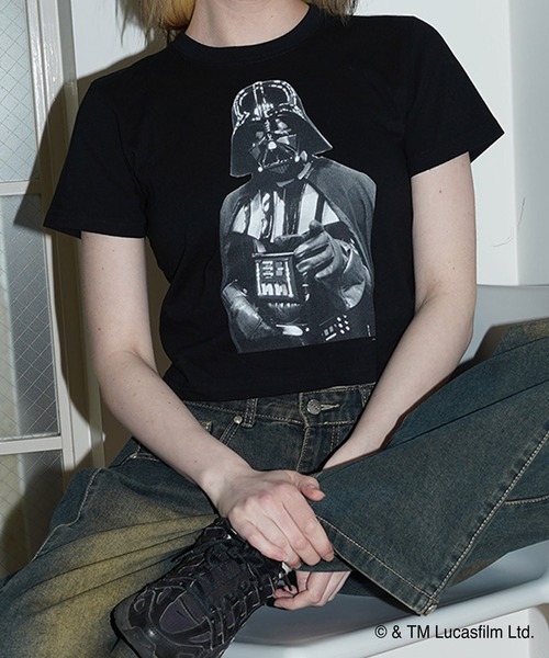 STAR WARS（スターウォーズ）の「STAR WARS / Tee / DARTH VADER（Tシャツ/カットソー・メンズ・ホワイト/ブラック・MEDIUM/LARGE/X-LARGE/SHORT）」の8枚目の写真