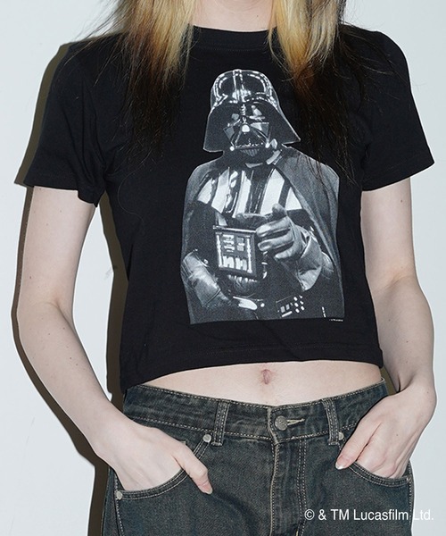 STAR WARS（スターウォーズ）の「STAR WARS / Tee / DARTH VADER（Tシャツ/カットソー・メンズ・ホワイト/ブラック・MEDIUM/LARGE/X-LARGE/SHORT）」の9枚目の写真