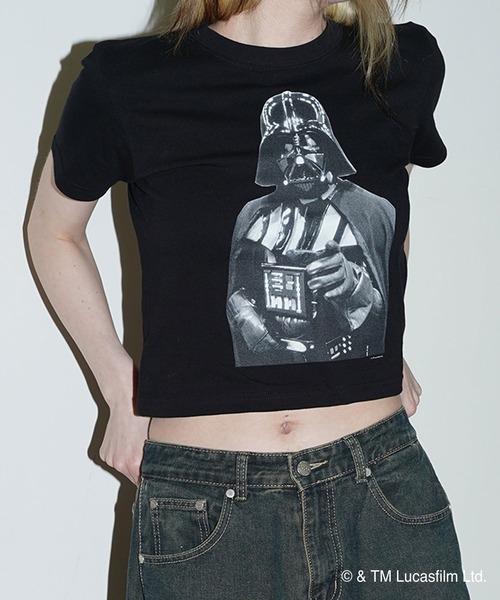 STAR WARS（スターウォーズ）の「STAR WARS / Tee / DARTH VADER（Tシャツ/カットソー・メンズ・ホワイト/ブラック・MEDIUM/LARGE/X-LARGE/SHORT）」の13枚目の写真