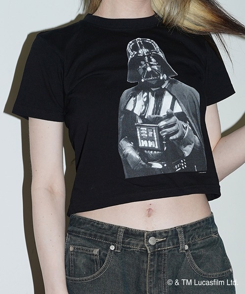 STAR WARS（スターウォーズ）の「STAR WARS / Tee / DARTH VADER（Tシャツ/カットソー・メンズ・ホワイト/ブラック・MEDIUM/LARGE/X-LARGE/SHORT）」の15枚目の写真