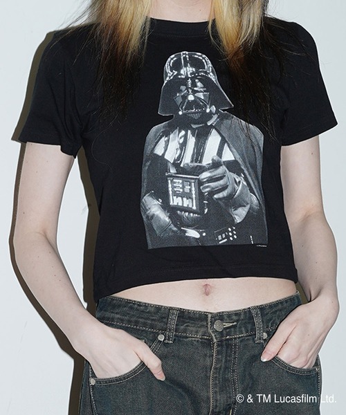 STAR WARS（スターウォーズ）の「STAR WARS / Tee / DARTH VADER（Tシャツ/カットソー・メンズ・ホワイト/ブラック・MEDIUM/LARGE/X-LARGE/SHORT）」の19枚目の写真