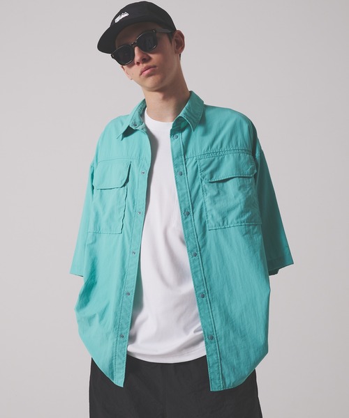 FIRST DOWN（ファーストダウン）の「タスランナイロン ベンチレーション シャツ（シャツ/ブラウス・メンズ・ミント/レオパード/ブラック・L/XL/M）」の2枚目の写真