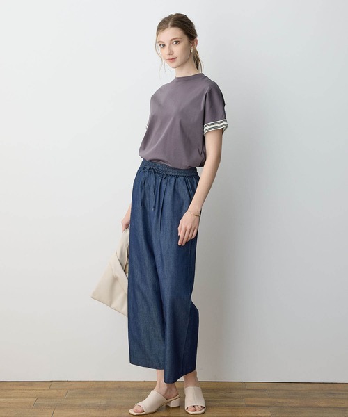 LE SOUK HOLIDAY(ルスークホリデー)の「デニムタックワイドパンツ【ウエストゴム】(デニムパンツ・レディース・ネイビー/ブルー・M/L)」の21枚目の写真