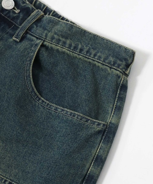 VISION STREET WEAR(ヴィジョンストリートウェア)の「VISION STREET WEAR デニム・ツリーカモフラ柄ダブルニーハーフパンツ/ジョーツ/ショートパンツ メンズ レディース ユニセックス(デニムパンツ・メンズ・インディゴブルー/カモフラージュ/ブラック・M/L/LL)」の21枚目の写真