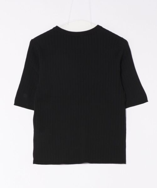 m.f.editorial（エムエフエディトリアル）の「【接触冷感 UVカット アンチピリング】m.f.エディトリアル レディース リブ クルーネック 半袖ウォッシャブルニット（ニット/セーター・レディース・レッド/ブラック/ホワイト・MEDIUM/LARGE）」の4枚目の写真