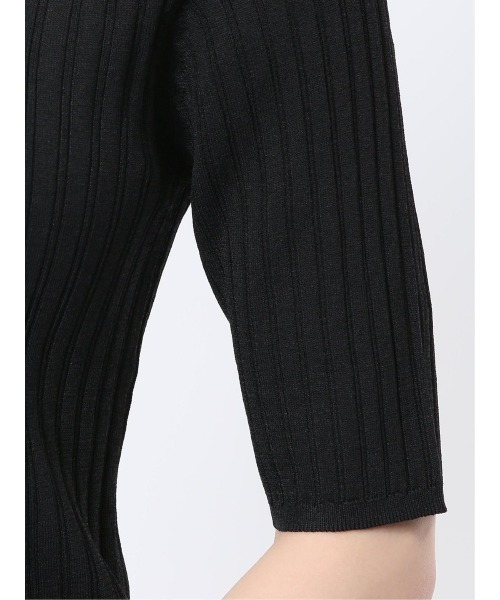 m.f.editorial（エムエフエディトリアル）の「【接触冷感 UVカット アンチピリング】m.f.エディトリアル レディース リブ クルーネック 半袖ウォッシャブルニット（ニット/セーター・レディース・レッド/ブラック/ホワイト・MEDIUM/LARGE）」の9枚目の写真