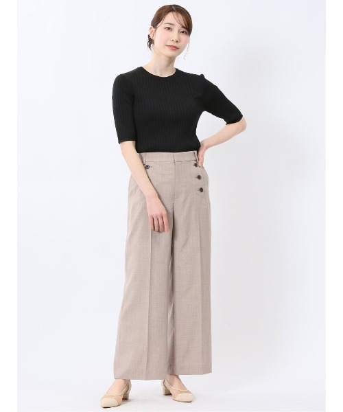 m.f.editorial（エムエフエディトリアル）の「【接触冷感 UVカット アンチピリング】m.f.エディトリアル レディース リブ クルーネック 半袖ウォッシャブルニット（ニット/セーター・レディース・レッド/ブラック/ホワイト・MEDIUM/LARGE）」の13枚目の写真