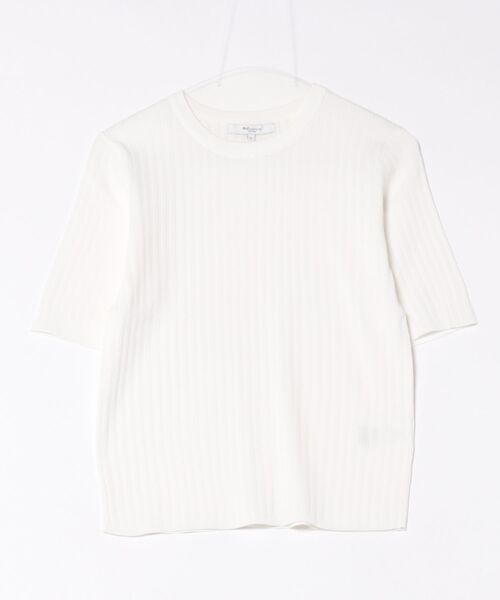 m.f.editorial（エムエフエディトリアル）の「【接触冷感 UVカット アンチピリング】m.f.エディトリアル レディース リブ クルーネック 半袖ウォッシャブルニット（ニット/セーター・レディース・レッド/ブラック/ホワイト・MEDIUM/LARGE）」の16枚目の写真