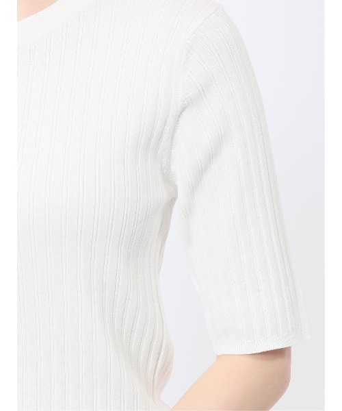 m.f.editorial（エムエフエディトリアル）の「【接触冷感 UVカット アンチピリング】m.f.エディトリアル レディース リブ クルーネック 半袖ウォッシャブルニット（ニット/セーター・レディース・レッド/ブラック/ホワイト・MEDIUM/LARGE）」の21枚目の写真