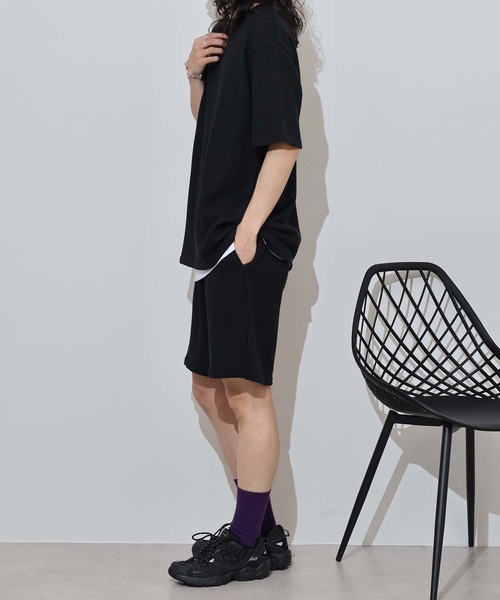 MMMM(エムエムエムエム)の「MMMM ワッフル セットアップ Tシャツ ショートパンツ(セットアップ・メンズ・ホワイト/ブラック/ホワイト系/ブラック系・L/XL/M)」の14枚目の写真