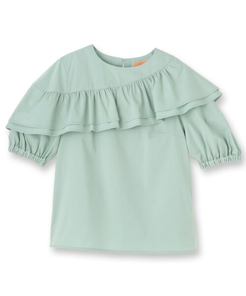 Sunauna（スーナウーナ）の「【今年はこれで決まり！／アシメフリル】ブラウス（シャツ/ブラウス・レディース・グリーン系/ネイビー・40/38）」の3枚目の写真