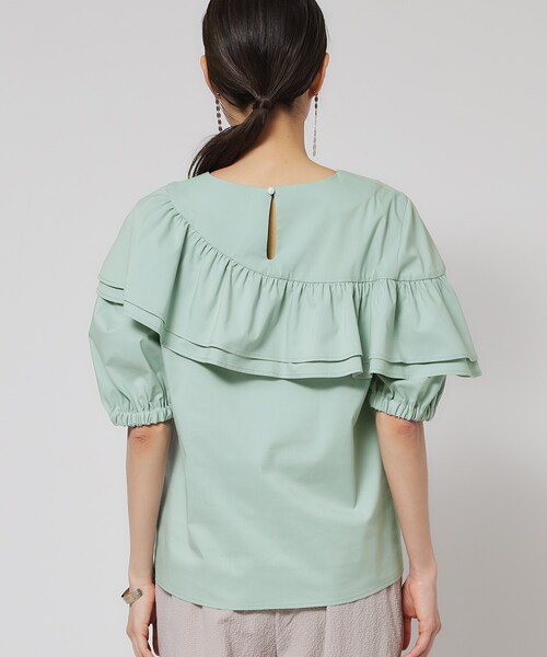 Sunauna（スーナウーナ）の「【今年はこれで決まり！／アシメフリル】ブラウス（シャツ/ブラウス・レディース・グリーン系/ネイビー・40/38）」の14枚目の写真