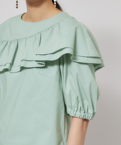 Sunauna（スーナウーナ）の「【今年はこれで決まり！／アシメフリル】ブラウス（シャツ/ブラウス・レディース・グリーン系/ネイビー・40/38）」の17枚目の写真