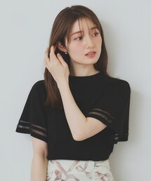 index | フレアスリーブニット/オーガニックコットン混【UV/洗濯機洗い可】(ニット/セーター)