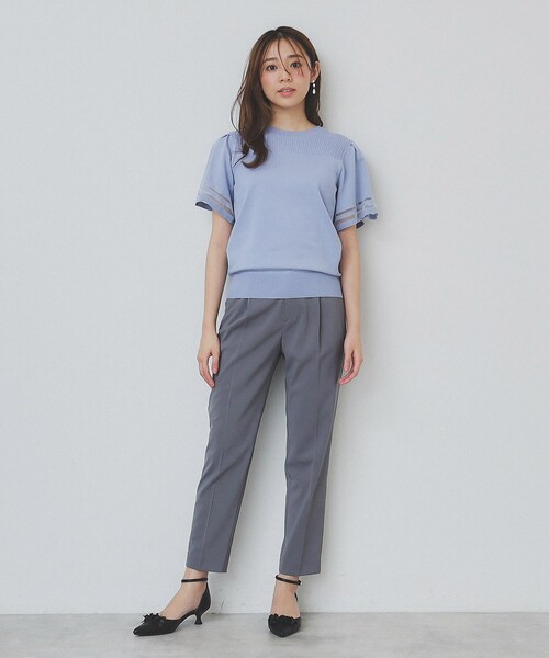 index（インデックス）の「フレアスリーブニット/オーガニックコットン混【UV/洗濯機洗い可】（ニット/セーター・レディース・ライトイエロー系/ナチュラル/ライトブルー/ブラック・40/38/42/36）」の17枚目の写真