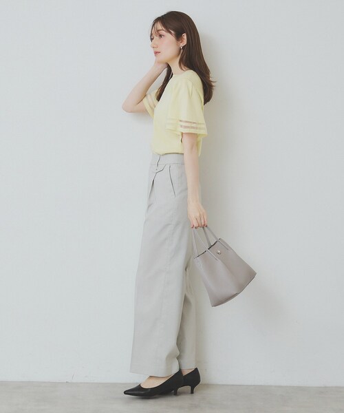 【本日限定値引き】美品　コットンスリーブニット　ホワイト デッドストック反】 30/- 針抜きフライスニット オフホワイト