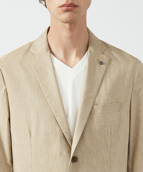 ABAHOUSE（アバハウス）の「【セットアップ対応/FLEX JACKET】スーパーストレッチ リネンブレンド ジャケット / サマージャケット（テーラードジャケット・メンズ・ダークネイビー/グレー/ブラック/ベージュ・48/50/44/46）」の9枚目の写真