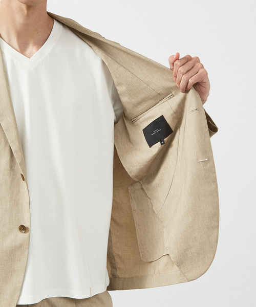 ABAHOUSE（アバハウス）の「【セットアップ対応/FLEX JACKET】スーパーストレッチ リネンブレンド ジャケット / サマージャケット（テーラードジャケット・メンズ・ダークネイビー/グレー/ブラック/ベージュ・48/50/44/46）」の13枚目の写真