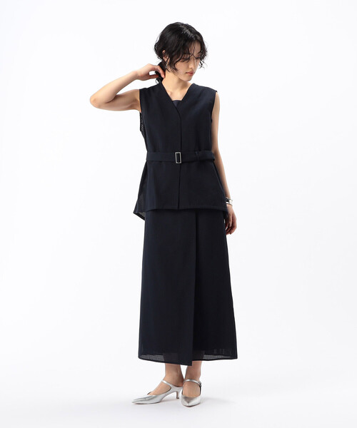 COMME CA(コムサ)の「【セットアップ対応/3WAY】バスケットパナマ ジレ(ベスト・レディース・カーキ系1/ネイビー/カーキ・9号/11号)」の7枚目の写真