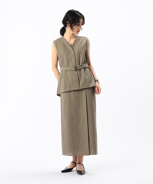 COMME CA(コムサ)の「【セットアップ対応/3WAY】バスケットパナマ ジレ(ベスト・レディース・カーキ系1/ネイビー/カーキ・9号/11号)」の10枚目の写真