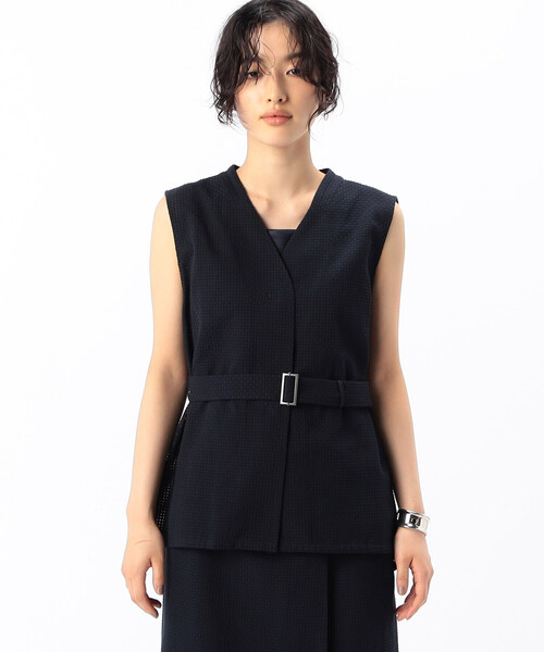 COMME CA(コムサ)の「【セットアップ対応/3WAY】バスケットパナマ ジレ(ベスト・レディース・カーキ系1/ネイビー/カーキ・9号/11号)」の12枚目の写真