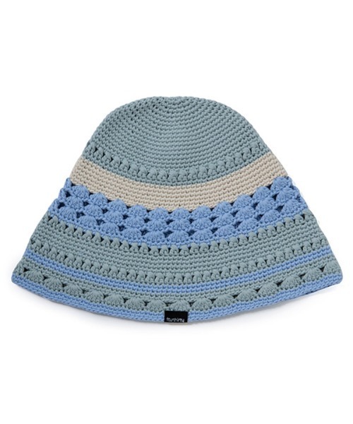 430（フォーサーティ）の「mko12827- KNIT LINE HAT ニットハット（ハット・メンズ・ブラック/アイボリー/サックスブルー・FREE）」の3枚目の写真