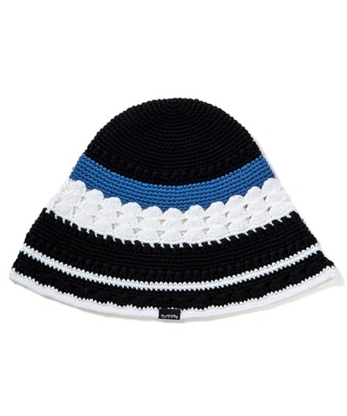 430（フォーサーティ）の「mko12827- KNIT LINE HAT ニットハット（ハット・メンズ・ブラック/アイボリー/サックスブルー・FREE）」の5枚目の写真
