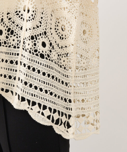 un dix cors（アンディコール）の「《大人の主役級レイヤード》クロシェ編みベスト（ベスト・レディース・アイボリー/ブラック/モカ・FREE）」の10枚目の写真