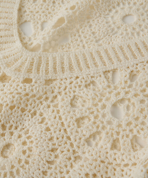 un dix cors（アンディコール）の「《大人の主役級レイヤード》クロシェ編みベスト（ベスト・レディース・アイボリー/ブラック/モカ・FREE）」の11枚目の写真